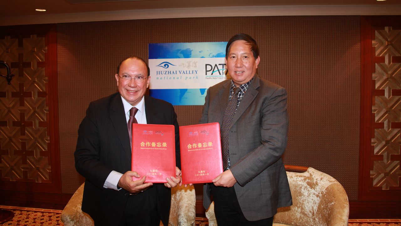 2014年1月12日，九寨沟管理局与亚太旅游协会签订合作备忘录
